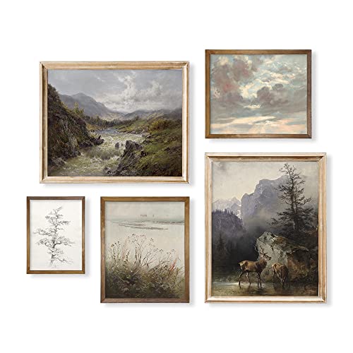 Vintage Farmhouse Wall Decor Large 11x14 Gallery of 5 -