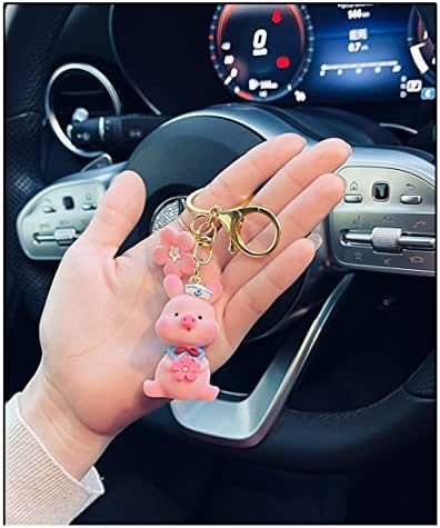 KUPOOL Resin Navy Pig Keychain Pendant Pink Pet Doll ladies Bag Charm Key Chain Jewelry Gift for Men Women Children Trendy Cartoon Animal Bag Backpack Car Keys Pendant