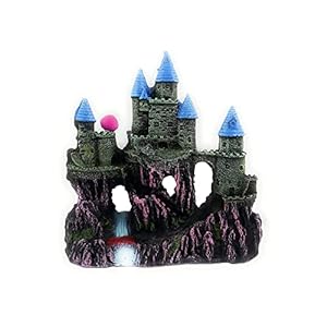 Ancient Castle Fish Tank Aquarium Accessories Fish Hide House Beautiful Aquarium Decoration Ornament (Size:23 cm x 9 cm x 26 cm)