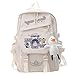 PUBKNGR Elio, Card Captor Sakura, Sac à Dos Universel de Voyage Blanc, Sac de Sport décontracté en Nylon Durable, Haute capacité étanche