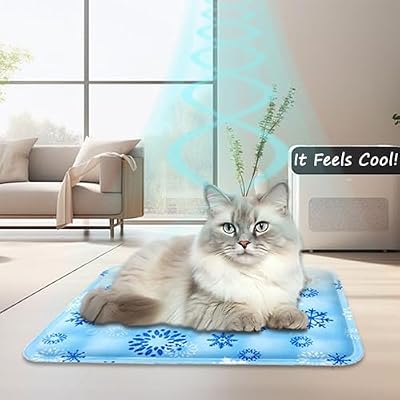Upgraded Dog Cooling Mat 23.62 x 19.68 Pet Summer Self-Cooling Pad Easy Washable Comfortable Cooling Sleeping Bed for Dogs and Cats (L for Pets Under 44lb)
