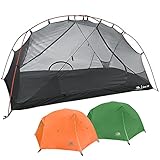 Hyke & Byke 1 Person Backpacking Tent with Footprint - Lightweight Zion One Man 3 Season, Waterproof, Ultra Compact 1P Freestanding Backpack Tents for Camping and Hiking (Orange)