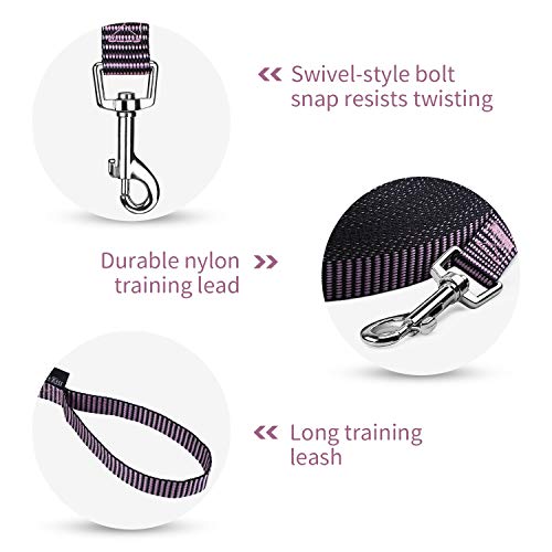Image of Hi Kiss Dog /Puppy Obedience Recall Training Agility Lead - 15ft 20ft 30ft 50ft 100ft Training Leash - Great for Training, Play, Camping, or Backyard(50ft,BL+PK)