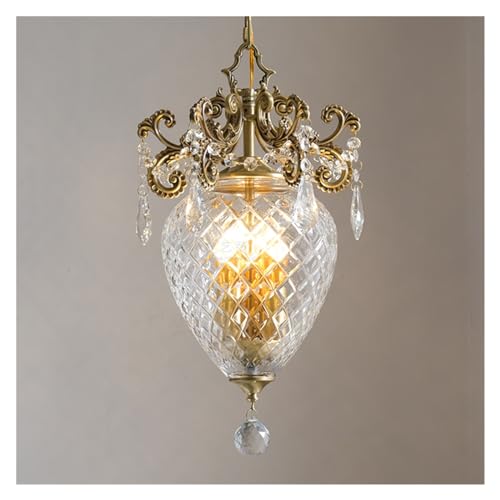 Lustre en cristal français doré en cuivre pur style ananas du Moyen Âge