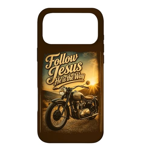 Follow Jesus He is the Way Christian Motorcycle Gospel Biker �X�}�z�P�[�X iPhone 17 Pro Max �p