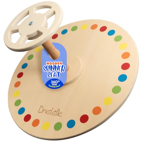 Image of Wooden Spinner Seat - Sit and Spin - Bigger Size - Classic Spinning Activity Toy for Toddlers & Kids All Ages (Patent Pending)