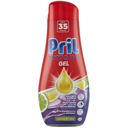 Foto di Pril Gel All in One Sciogli Grasso Detersivo Lavastoviglie Liquido Multi-Azione Sporco Difficile, Confezione da 35 lavaggi