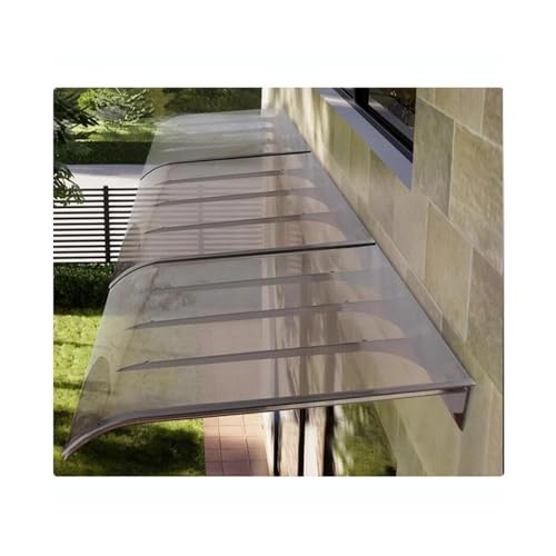 Auvent d'entrée robuste en polycarbonate marron pour façade contemporaine - 2