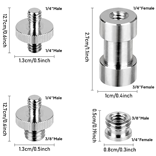 Zestaw śrub do aparatu – 20 szt. uchwytów adaptera statywu do statywu 1/10.2 cm do 3/20.3 cm statyw świetlny monopod głowica kulowa lampa błyskowa ramię Rig