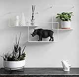 Set of 3 White Floating Shelves, Metal Intersecting Wall Decor, Decorative Large Square Wall Mounted...