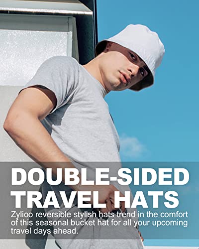 Image of XXL Oversize Bucket Hat Reversible, XL L M S Fisherman Sun Cap With Chin Strap, Travel Beach Outdoor Hat For Men Women