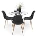 Set da pranzo Tower Cairo Nordic tavolo rotondo in vetro da 90 cm e 4 sedie Cairo Nordic (nero)