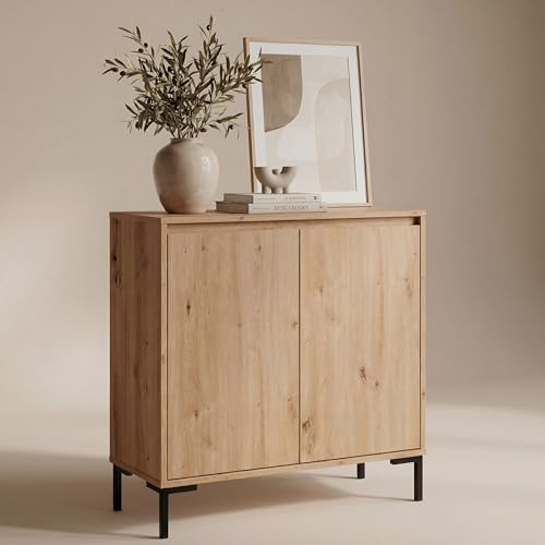 Newroom Kommode Wildeiche Artisan Eiche Sideboard Modern Vintage - 81x87x40 cm (BxHxT) - Highboard Anrichte - [Savage.one] Wohnzimmer Schlafzimmer Flur Esszimmer