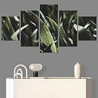 SIGNWIN 5 Panel Canvas Wall Art Modern Art Abstract Brushstroke Closeup Digital Art Minimalism Minimalist Multicolor Pastel for Home Decorations Ready to Hang - 60