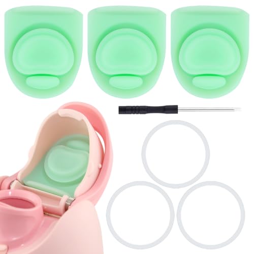 GIcGIeo 3 Sets Replacement Stopper and O Ring Gasket Compatible with Owala FreeSip 24oz 32oz,Water Bottle Lid Insert Cap Rubber Seal Parts for Owala 16/19/24/32/40oz Mouthpiece Accessories-GG3