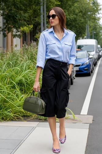 Aachcol Women Round Toe Pumps Stiletto Mid Heel Slip-on Dress Shoes Office 2.5 Inch3