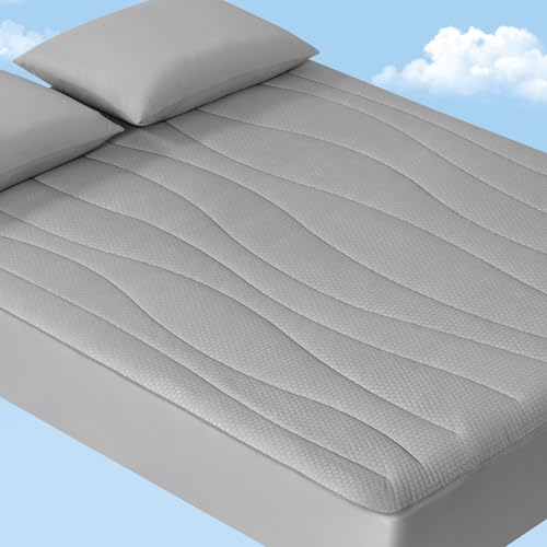 Elegear Cooling Mattress Pad Queen, Upgraded Arc-Chill® 3.0 + PCM Cooling, Stay Cool All Night, Breathable & Soft, Deep Pocket 18", Washable Mattress Protector for Hot Sleepers, Gray