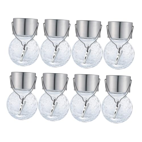 Lampe solaire extérieure boule crackle suspension jardin lot de 8 balisage terrasse sans fil