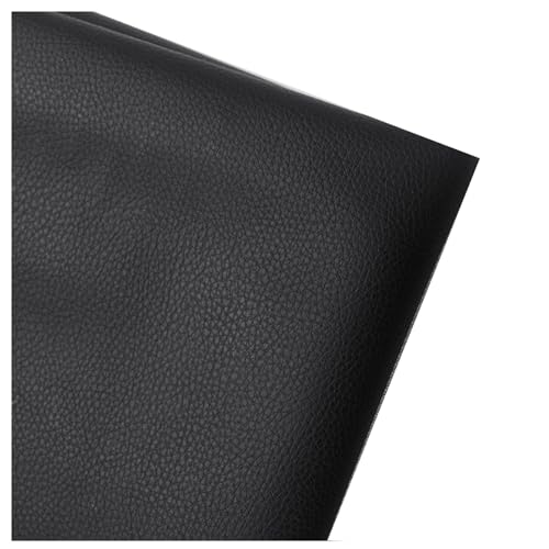 Tela Polipiel Para Tapizar Negro 160cm de Ancho Tela de Piel Sintética Suave Resistente al Agua Para Manualidades Y Bricolaje, Muebles, Sofás, Sillas(Size:160x300cm,Color:Negro)