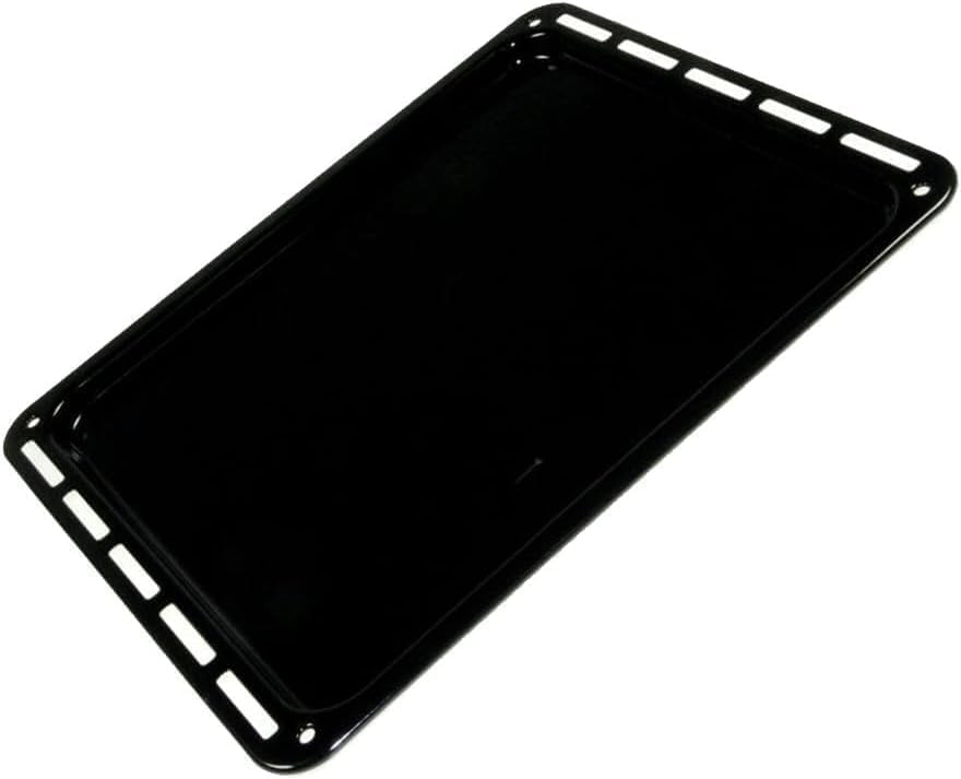 ICQN Baking Trays & Grid 460 x 370 x 30 mm Set, Enamelled, Grease Pan, Chrome-Plated, Oven Rack, Baking Tray for Oven & Hob, Grid Rack