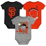 Outerstuff MLB Newborn & Infants 0-24 Months Change Up 3 Piece Onesie Creeper Romper Set (San Francisco Giants, 6/9 Months)