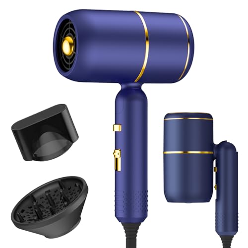 Secador de Pelo 2400 W Profesional Secador Iónico para Salón con Difusor y Boquilla Termostato Inteligente 3 temperaturas y 2 velocidades del viento para Hogar Viajes Estilismo