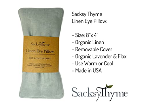 image for Sacksy Thyme Organic Linen Eye Pillow - Lavender & Flaxseed for Relaxa