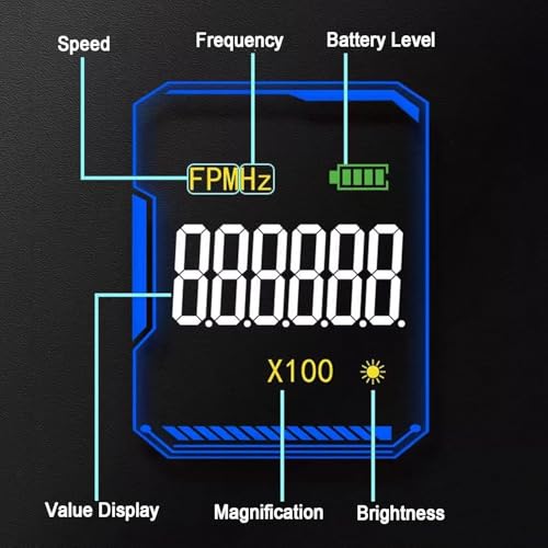 Estroboscopio digital, luz estroboscópica LED de mano, 16 cuentas de lámpara, rango de 60-99999 FPM, precisión del 0,001% para ventiladores, motores, neumáticos