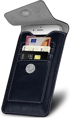 Étui Motorola Edge 40 en cuir vegan Oneflow bleu protection 360