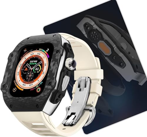 Coque de montre en fibre de carbone antichoc pour Apple Watch Series 8 45mm