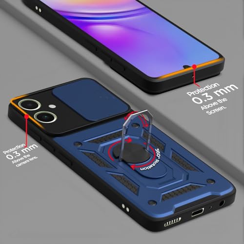 Image of Luxe Back Cover for Samsung Galaxy A05 / Samsung Galaxy F05 / Samsung Galaxy M05 | D10 Tough Armor Case | Sliding Camera Shield | 360 Protection | Kickstand Ring Holder | Military-Grade Shockproof