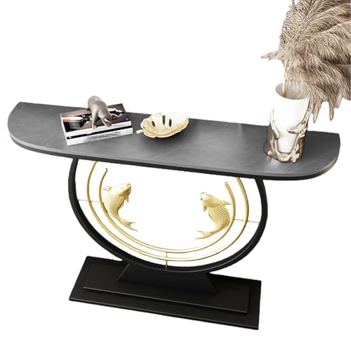 Mesa consola de piedra sinterizada moderna y mesa estrecha para pasillo delgado 2