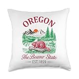 Oregon The Beaver State Throw Pillow
