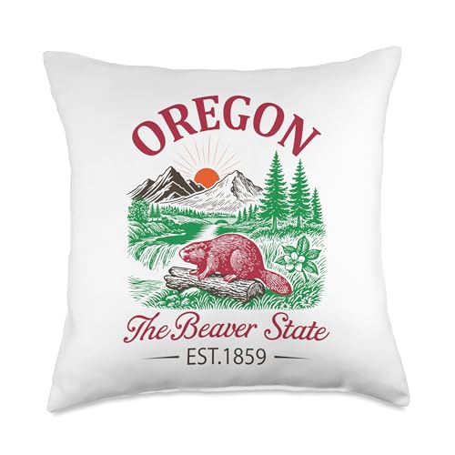 Oregon The Beaver State Throw Pillow