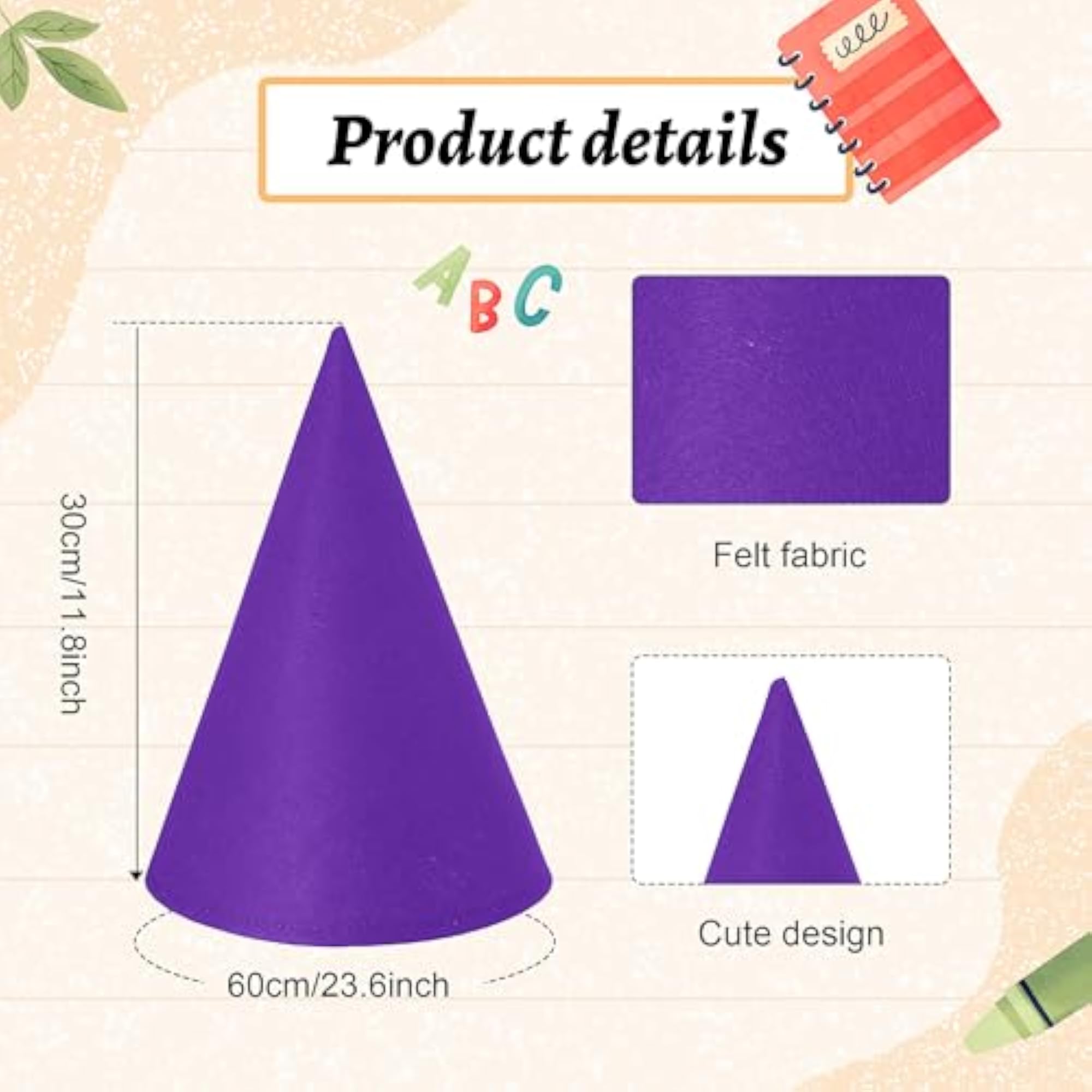 Crayon Costume Apron and Funny Gnome Cone Hats