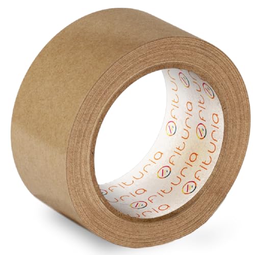 OFITURIA Cinta Adhesiva Ecológica de Papel Kraft color Marrón. Cinta...