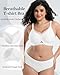 OXYIBRAS Jelly Bras for Women No Underwire Mesh Wireless Crossover Bra Seamless Full Coverage Lift T Shirt Sleep Bralettes White L