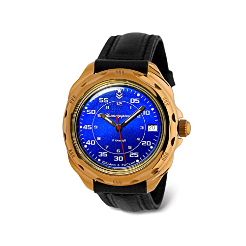 VOSTOK | Komandirskie Classic Red Army Commander Russian Military Mechanical Wrist Watch | Fashion | Business | Casual Menâ€™s Watches | Model 219181 Leather Band BÂ®
