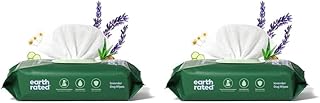 Earth Rated Feuchttücher für Hunde, neues aussehen, dicke Pflegetücher auf pflanzlicher Basis zur einfachen Anwendung an Pfoten, Körper und Hintern, Lavendelduft, 100 Stück (Packung mit 2) product image