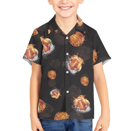 Boys Hawaiian Shirts Graphic Printed Casual Button Down Short Sleeve Summer Beach Shirt3
