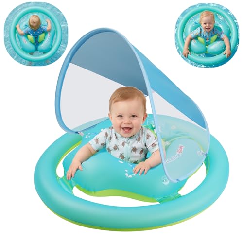 Oziral Baby Schwimmring mit abnehmbarem Sonnenschutz Doppelring-Design. Geeignet für Babys von 12 bis 36 Monaten. EIN ideales Spielzeug für Kinderpools und Flache Strände