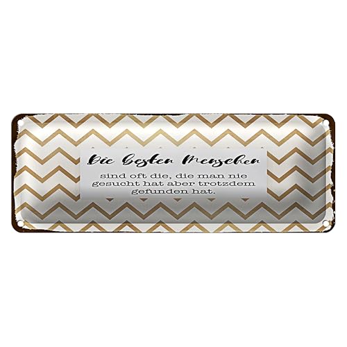 Targa decorativa in metallo | Die besten Menschen | Design vintage | 10 x 27 cm