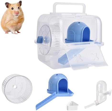 Portable Hamster Travel Carrier Cage,Outdoor Small Pets Breathabl...