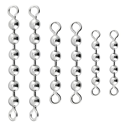 Alwonder 50 Packungen Angelausrüstung, Perlenketten-Wirbel, Welsangeln, Wirbel, Angelperlen, Süßwasser, Salzwasser, 4 Perlen, 3/16 Cover