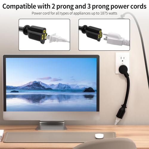 Vockjour 6 FT 2 Pack 14 Gauge Low Profile Flat Plug Extension Cord Black by Vockjour - Used condition - Image 4