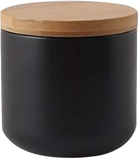 Housoutil À Thé en Céramique Pot De Stockage avec Hermétique Couvercle en Bois Poterie Nourriture Sèche Cartouche De Stockage Thé D'étain Distributeur De Sucre pour Servir Le Thé Café Spice