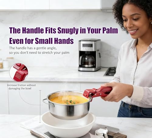 Anti-Scalding Dish Plate Gripper Clip Duty Bowl Clip Retriever Tongs, Heat Resistant Kitchen Tool for Lifting Hot Dishes, Plates, Bowls from Microwave, Air Fryer, Steamer（Not suitable for oven use!) — view 6