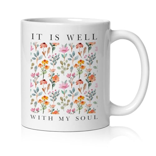 Taza Cristiana Floral de Cerámica 11 oz miniatura 1