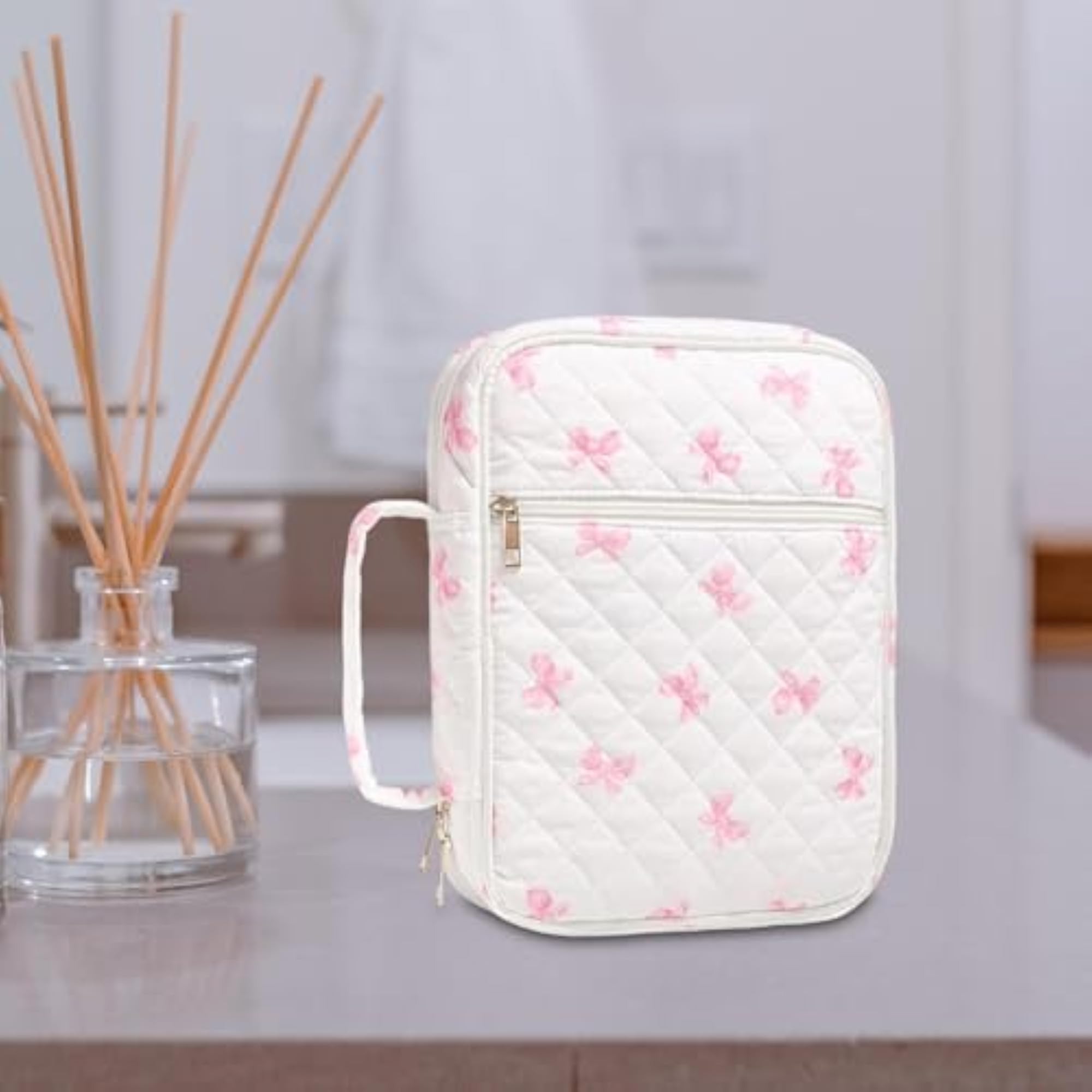 Trendy Quilted Makeup Bag for Travel