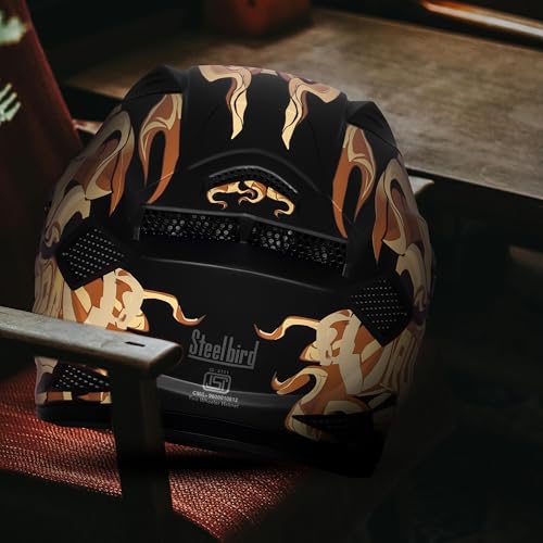 Image of Steelbird SBH-25 Rudra Agni ISI Certified Full Face Graphic Helmet for Men
